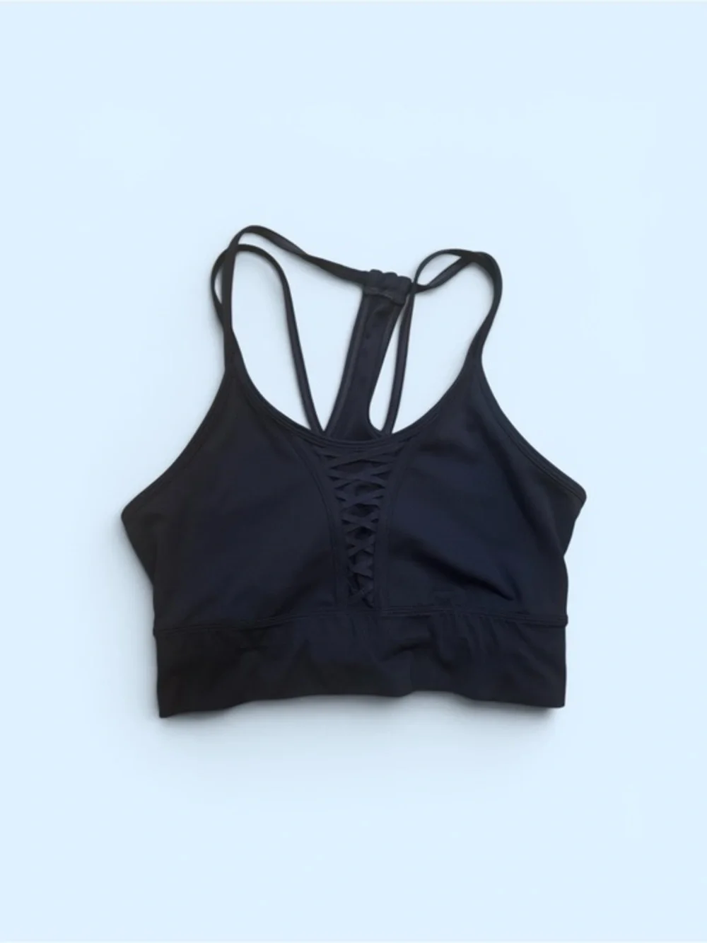 Nike Women's Size Medium Navy Blue  Lace-Up Strappy Sports Bra for Workout Gym